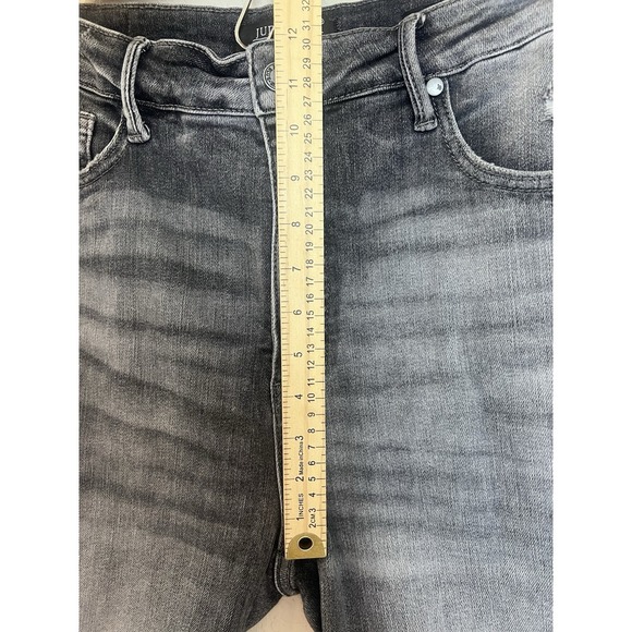 Judy Blue Skinny Fit Jeans 13/31 Hi Rise Distressed Hem Tapered Gray JB88792-GRY - Picture 8 of 13